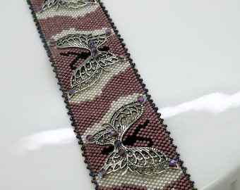 Peyote Bracelet PATTERN. DIGITAL DOWNLOAD. Odd Count Peyote. Butterfly Bracelet Pattern. "Embellished Butterfly" Bracelet. Deco Beading .
