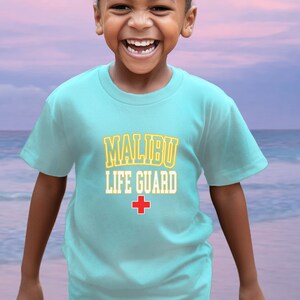 Malibu LIFE GUARD, Life Guard, Beach Kids, Malibu, Toddler Shirt, Kid Graphic Shirt, California, Malibu Kids, Beach Vacation, Beach trip