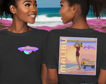 Malibu Surfer Girl T-Shirt: Comfort Colors Vintage California Sunset Tee