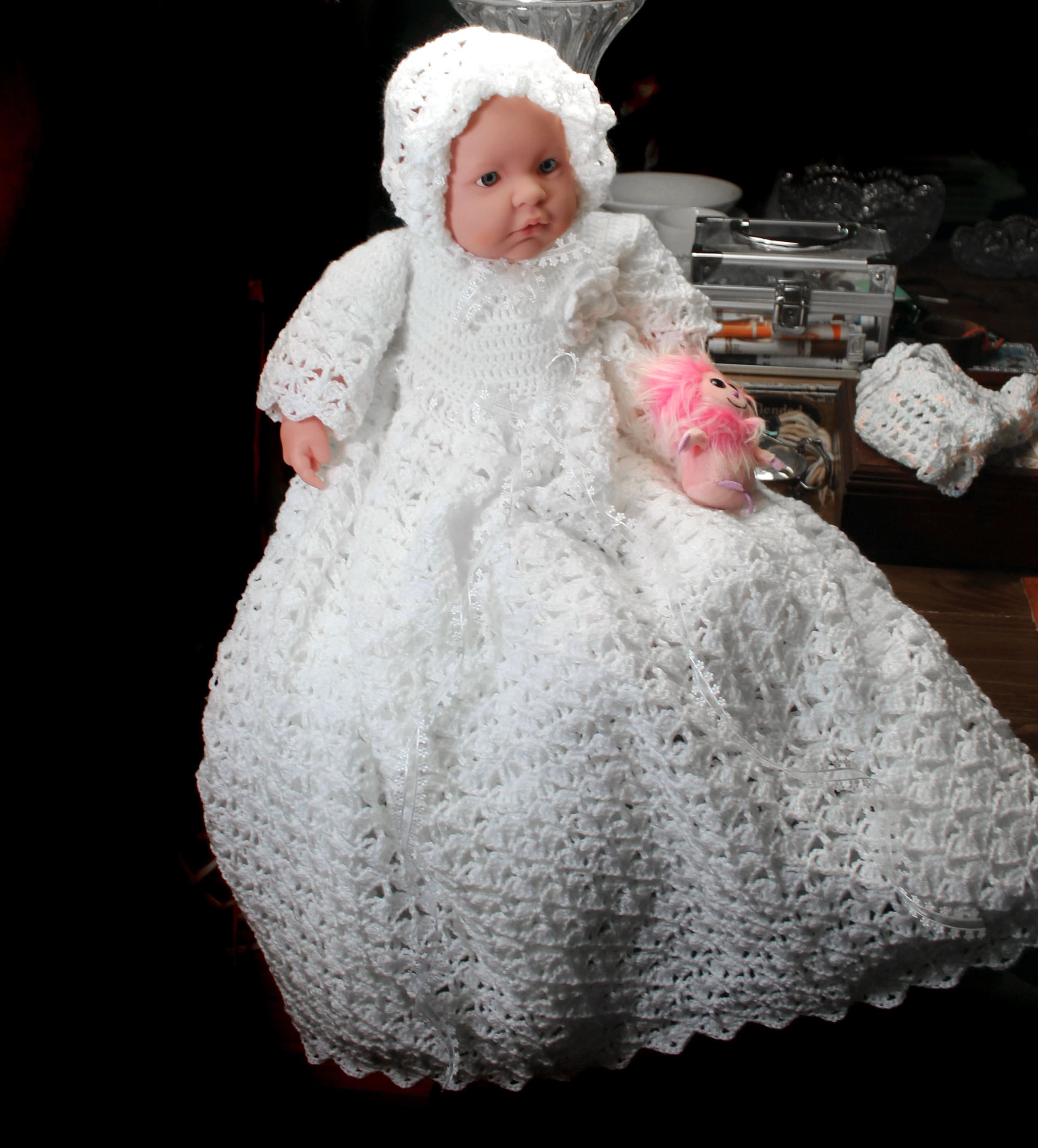 crochet baptism gown