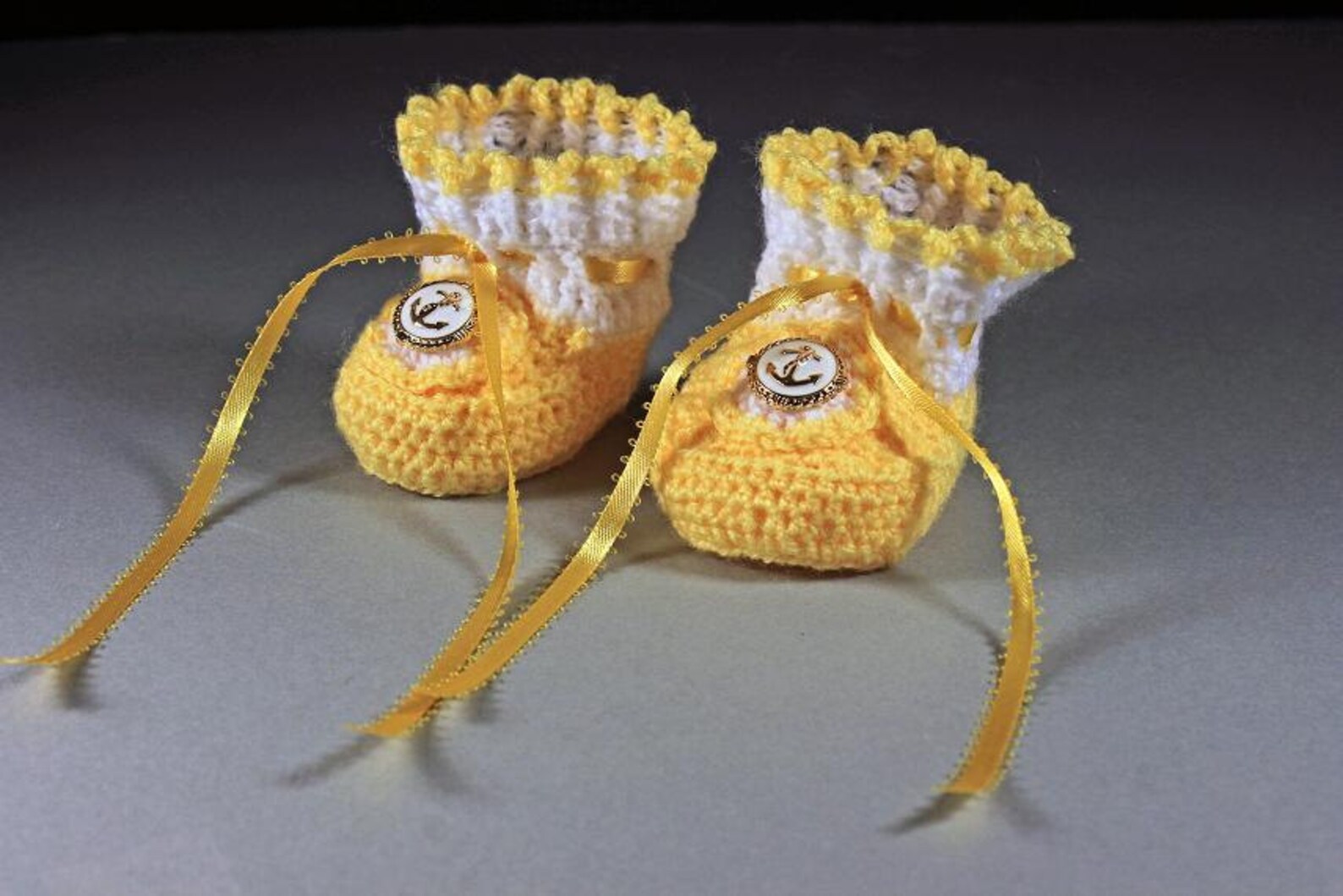 Yellow Baby Booties Crochet Unisex Baby Booties Handmade Etsy