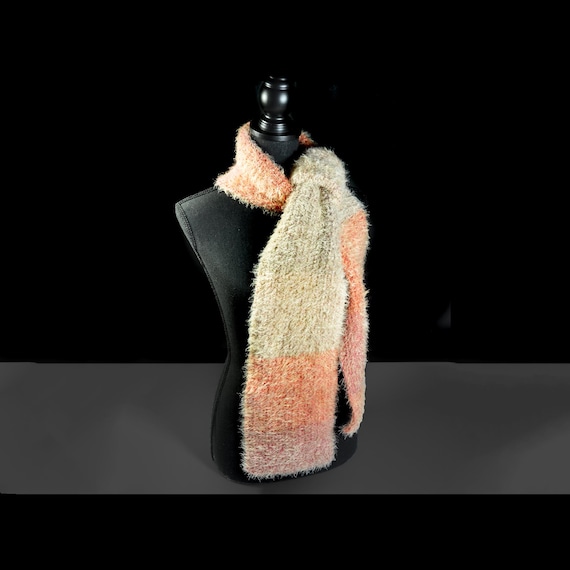 Handmade Tunisian Crochet Scarf, 66 Inch, Gift for Her