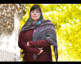 Crochet Woman's Shawl, Triangle Wrap, Outerwear, Multicolor, Woman's Gift, Fashion Accessory