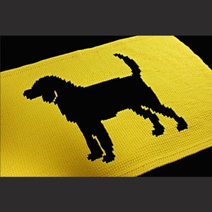 Dog Silhouette Crochet Blanket, Afghan, Pet Blanket, TV Afghan, Couch Afghan, Dog Lover&#39;s Gift
