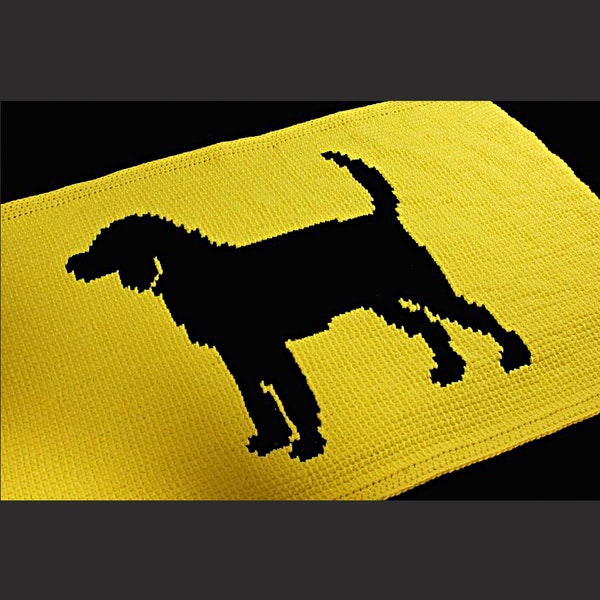 Dog Silhouette Crochet Blanket, Afghan, Pet Blanket, TV Afghan, Couch Afghan, Dog Lover's Gift