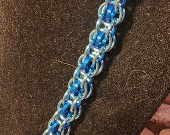 Light Blue and Blue Captive 2 in 1 Chainmail Collar Necklace