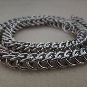Half Persian Silver Chainmaille Collar Necklace