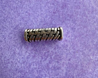 5mm Round Cord Tube Slider,Spacer, Antique Silver, Qty 1