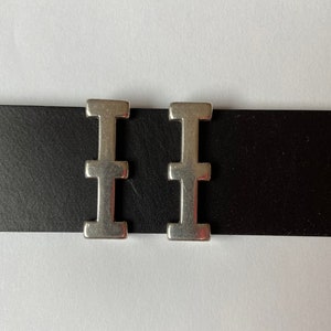 30mm Flat Cross Slider - Antique Silver - Qty 2