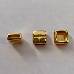 10mm Flat Pillow Slider Gold - price per each