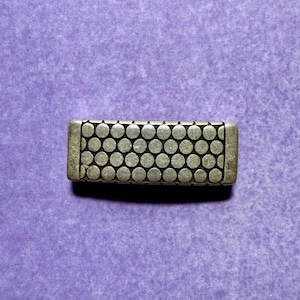 10mm Flat Zamak Dotted Tube Slider, Antique Silver, Qty 1