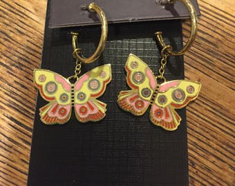 Laurel Burch Summer Butterfly Beautiful Small Hoop to Dangle RARE Collecters Alert