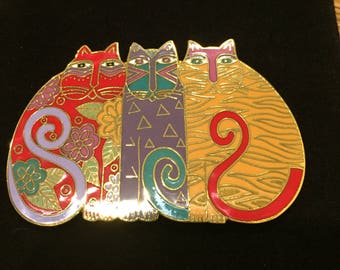 Vintage Laurel Burch Mysticats Cat Brooch Pin Rare Gorgeous Signed Collectors Alert