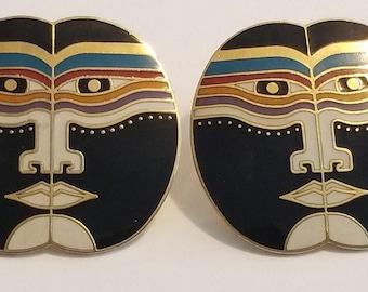 Laurel Burch Moon God Vintage Post Earrings Excellent Used Condition RARE Collectors Alert