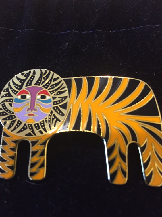 Vintage Laurel Burch Tiger Cat Tiger Enamel Pin Br