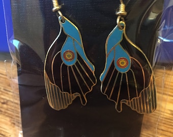 Laurel Burch "BUTTERFLY WING" Earrings Outstanding and Very  Rare