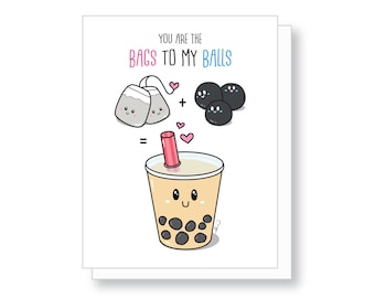 Boba Bubble Milk Tea Cute Funny Pun Greeting Card Valentines - Etsy