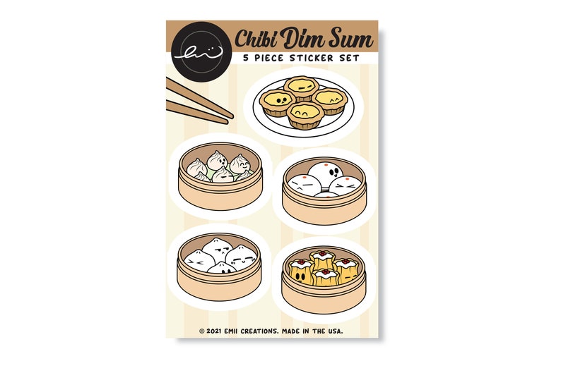 Dim Sum Sticky Notes Dim Sum Sticker Sheet, Cute Asian Food Dumplings, Bao, Buns Asian Food ...