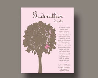 Godmother gift - Godparent Gift - Personalized gift for Godmother - Gift from Godchild - Godmother Keepsake, Godmother Christening  - TREE