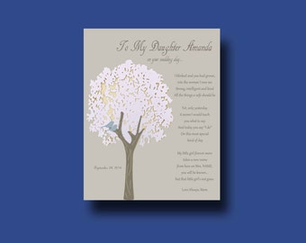Mother Or Father To Daughter On Her Wedding Day Handkerchief Etsy