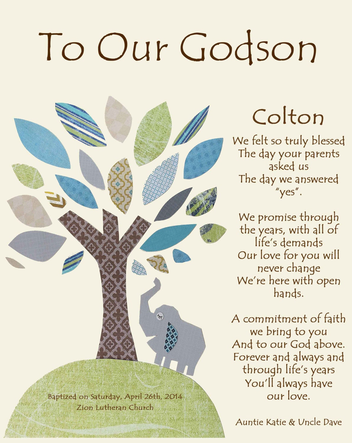 Godson Gift Gift for Our Godson Gift for Our Godson From Etsy Australia