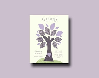 Sisters Gift Print - Personalized Gift for Sister - Wedding Gift for Sister- Keepsake, Birthday Gift - Christmas Gift - Sister Blessing Art