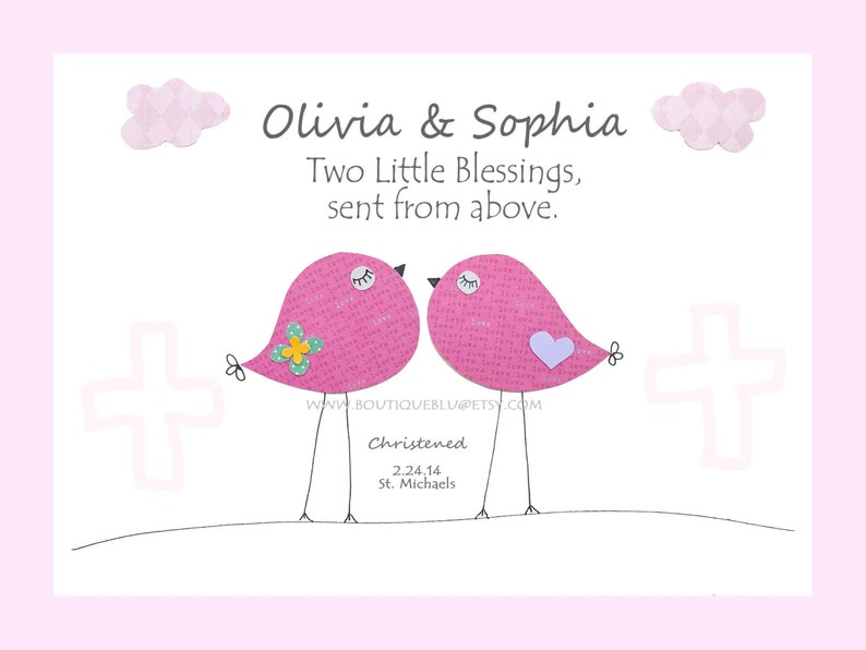 Twin Baptism Gift, Twin Boy Gift, Christening Gift, Personal, Godchild