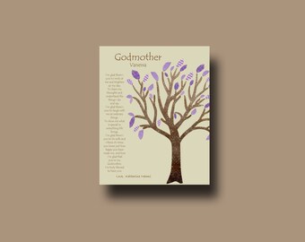 Godmother gift - Personalized gift for Godmother - Godparent Gift - Gift from Godchild - Godmother Baptism Keepsake - TREE
