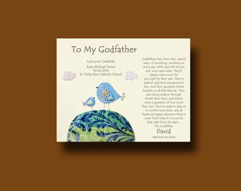 GODFATHER Gift for Baptism Day - 8x10 Print - Personalized gift for Godfather - Godfather gift - Godmother Gift -  Gift from Godchild