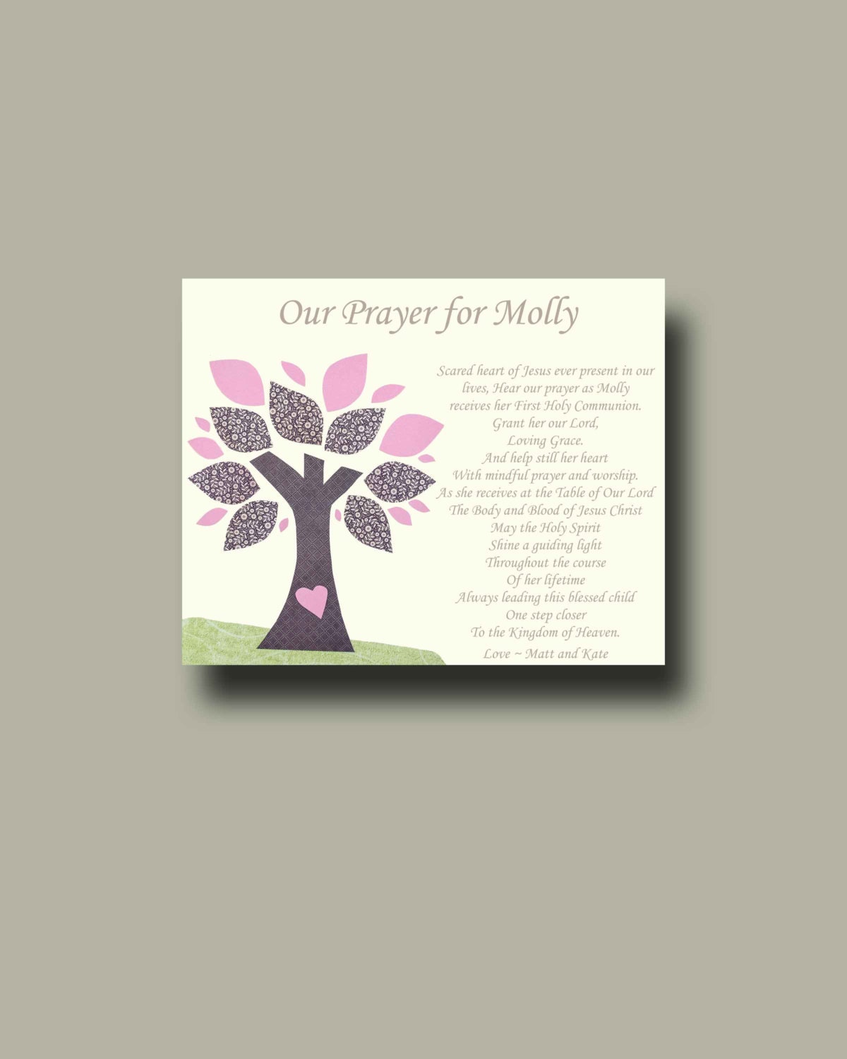 Holy Communion Gift, First Communion Girl Gift, Personalized Communion Keepsake Gift, 1st