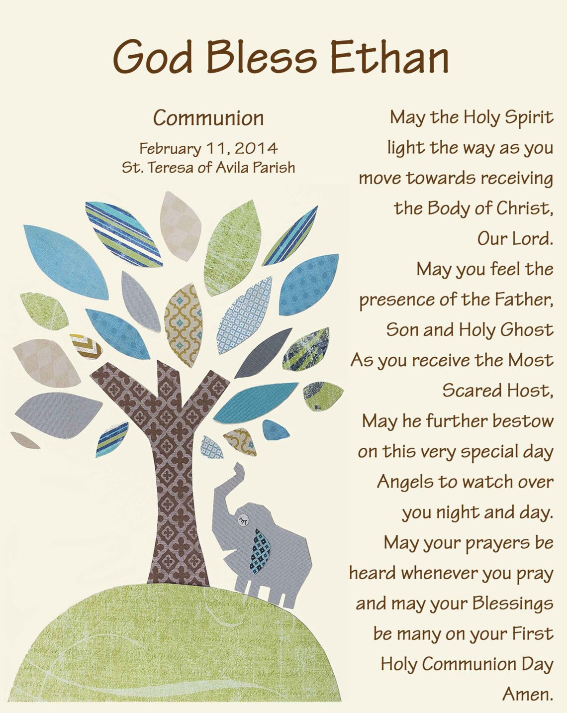 Holy First Communion Gift, First Communion Boy Gift, Personalized Communion Gift, 1st Communion