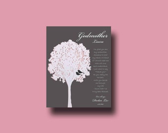 Godmother gift - Godparent Gift - Personalized gift for Godmother - Gift from Godchild - Godmother Keepsake, Godmother Christening  - TREE