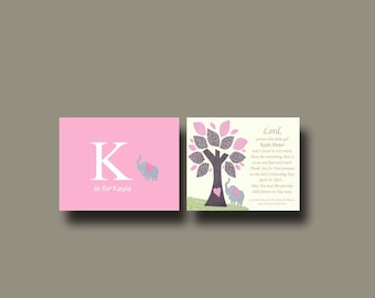 Baptism Gift Personalized Custom Scripture and Initial/Monogram Prints, Baby Bible Verse Prints- Nursery Decor for Boys or Girls