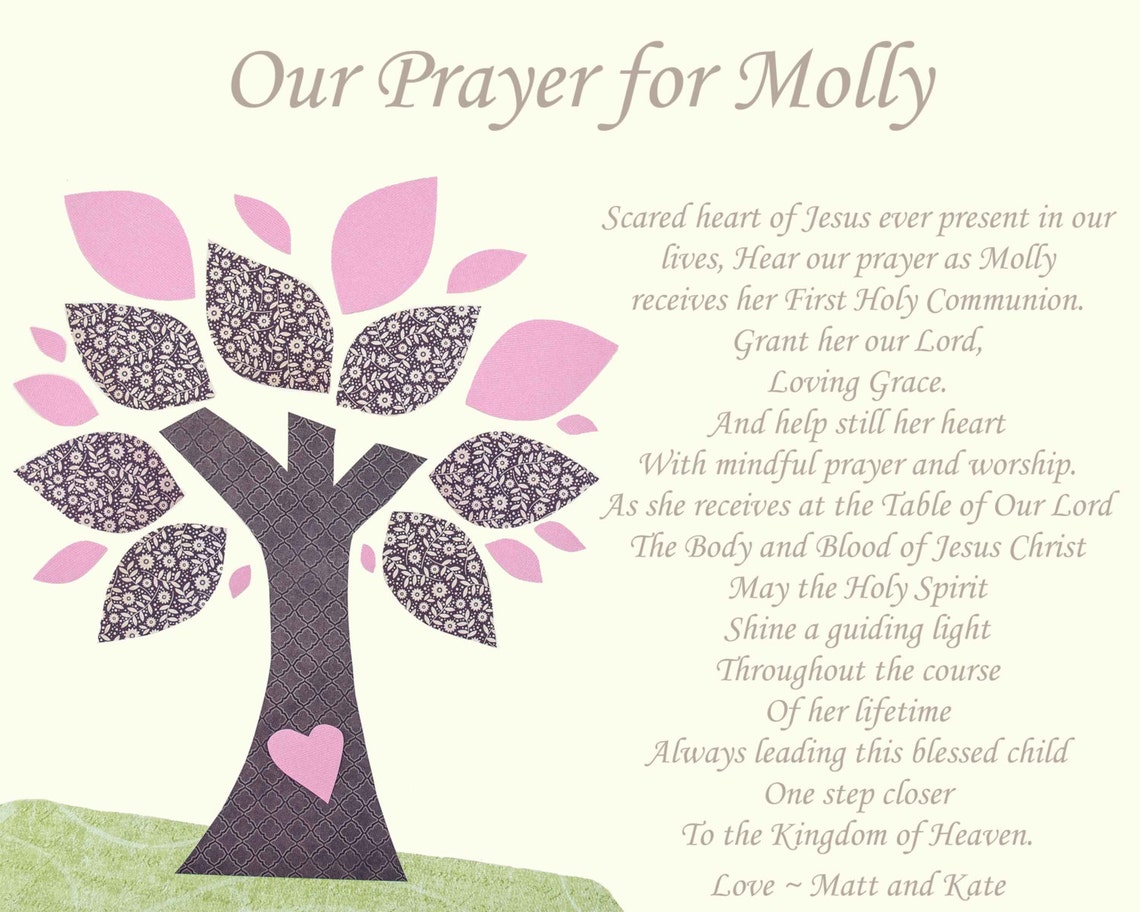 Holy Communion Gift, First Communion Girl Gift, Personalized Communion Keepsake Gift, 1st