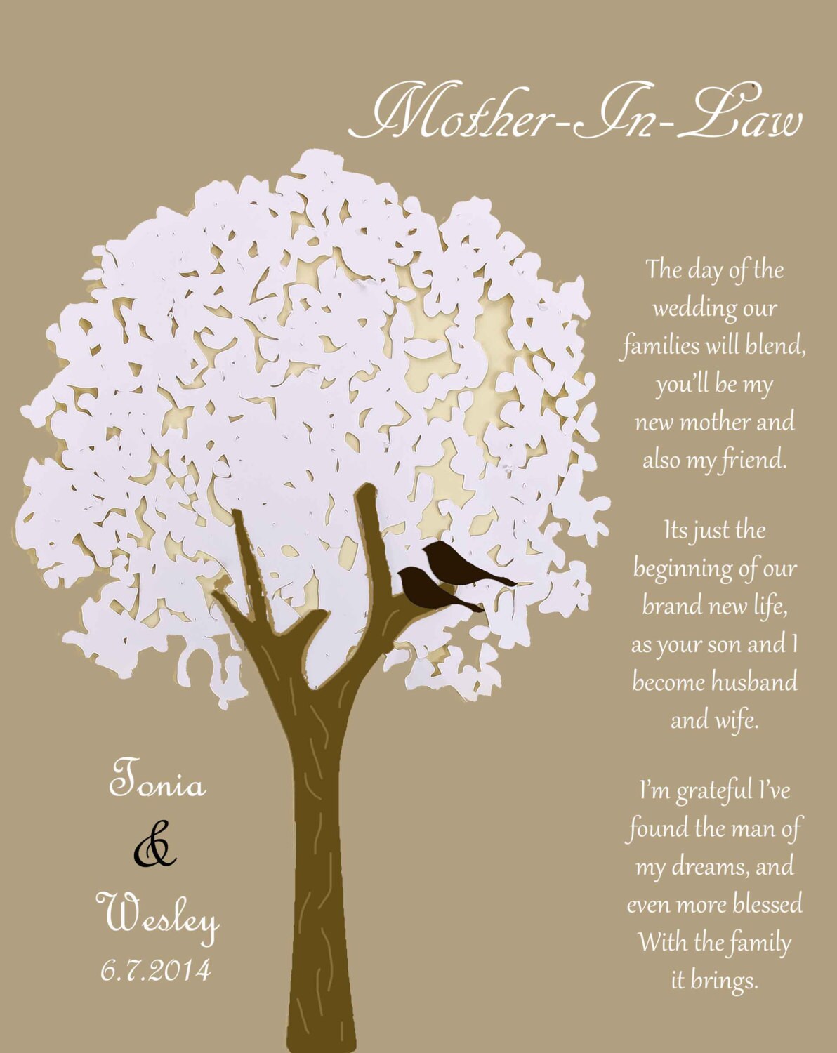 Wedding Gift for Mother in Law Thank You Print Mother of - Etsy