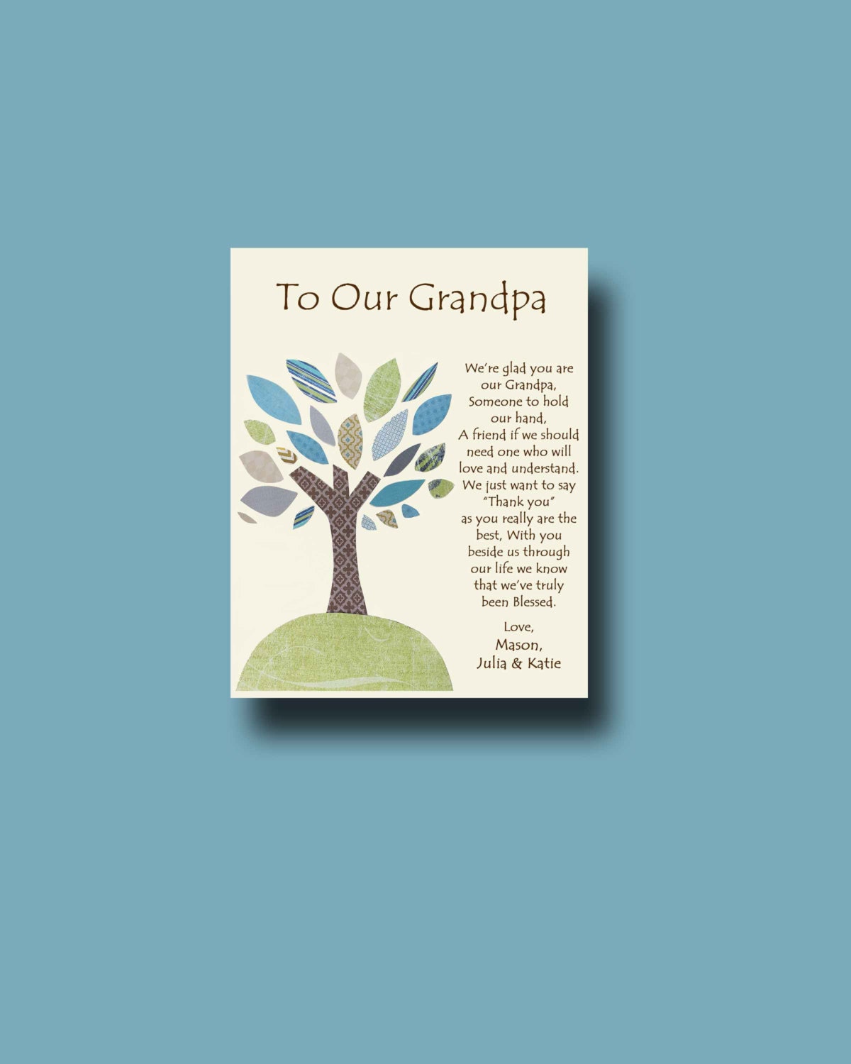Grandfather Gift Personalized Gift for Grandpa Gift From Children to