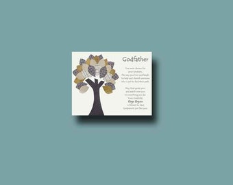 Godfather gift - Personalized gift for Godfather, Godfather Gift from Godchild - Godfather Baptism Keepsake - Godfather Christening - TREE