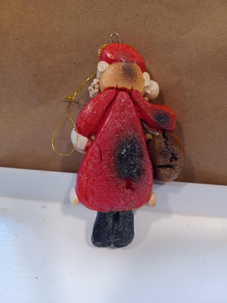 Vintage Polymer Clay Santa Ornament Etsy
