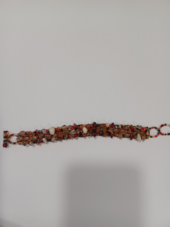 Multicolored vintage layered beaded bracelet - image 6