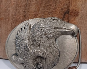 Vintage Eagle pewter Belt buckle Made in USA