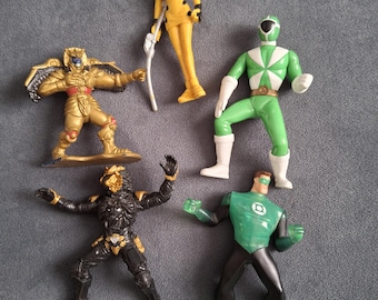 Set of five vintage action figures, Power Rangers