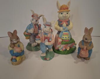 Vintage Easter Jubilee Bunny Rabbit Figurines
