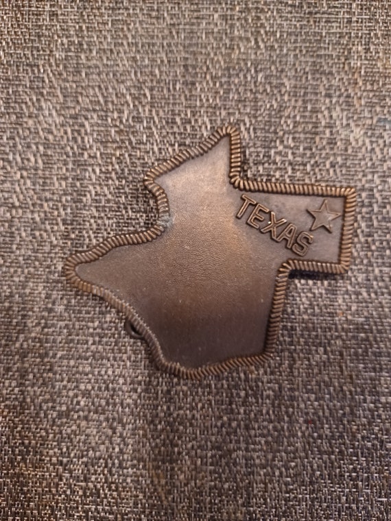 Vintage Texas Belt Buckle brass - image 2