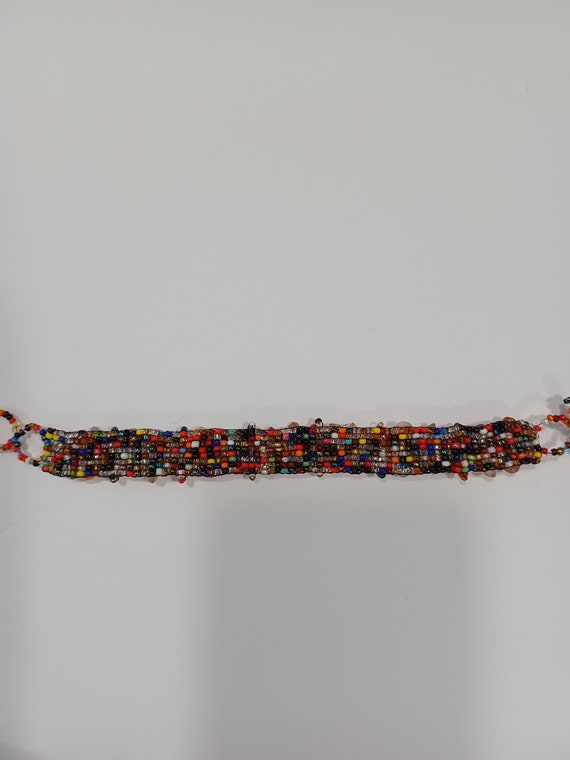 Multicolored vintage layered beaded bracelet - image 5
