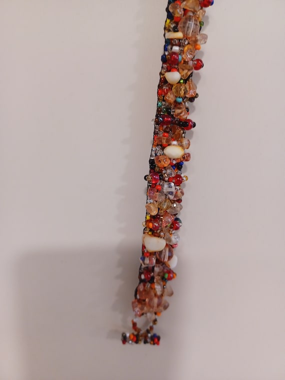 Multicolored vintage layered beaded bracelet - image 1