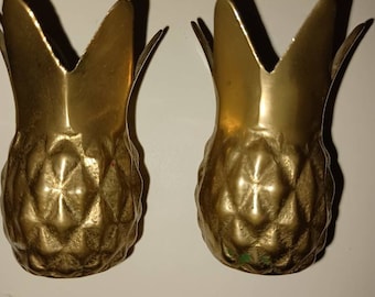 Vintage brass pineapple candle holders