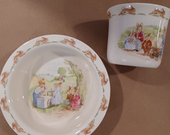 Peter Rabbit Bunnykins youth cup and bowl