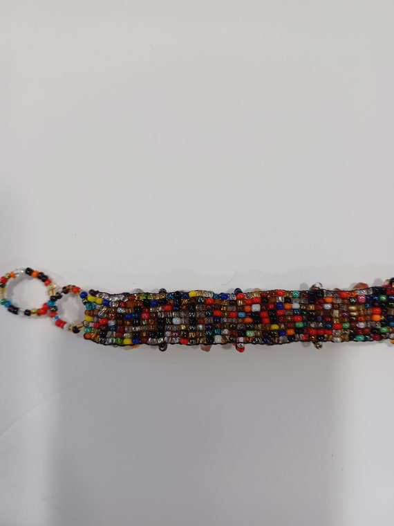 Multicolored vintage layered beaded bracelet - image 4