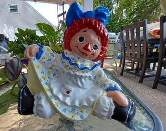 Vintage Raggedy Ann Ceramic Doll