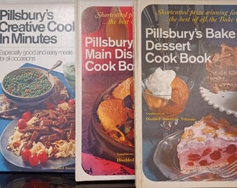 Set of three Vintage Pillsbury Cookbooks